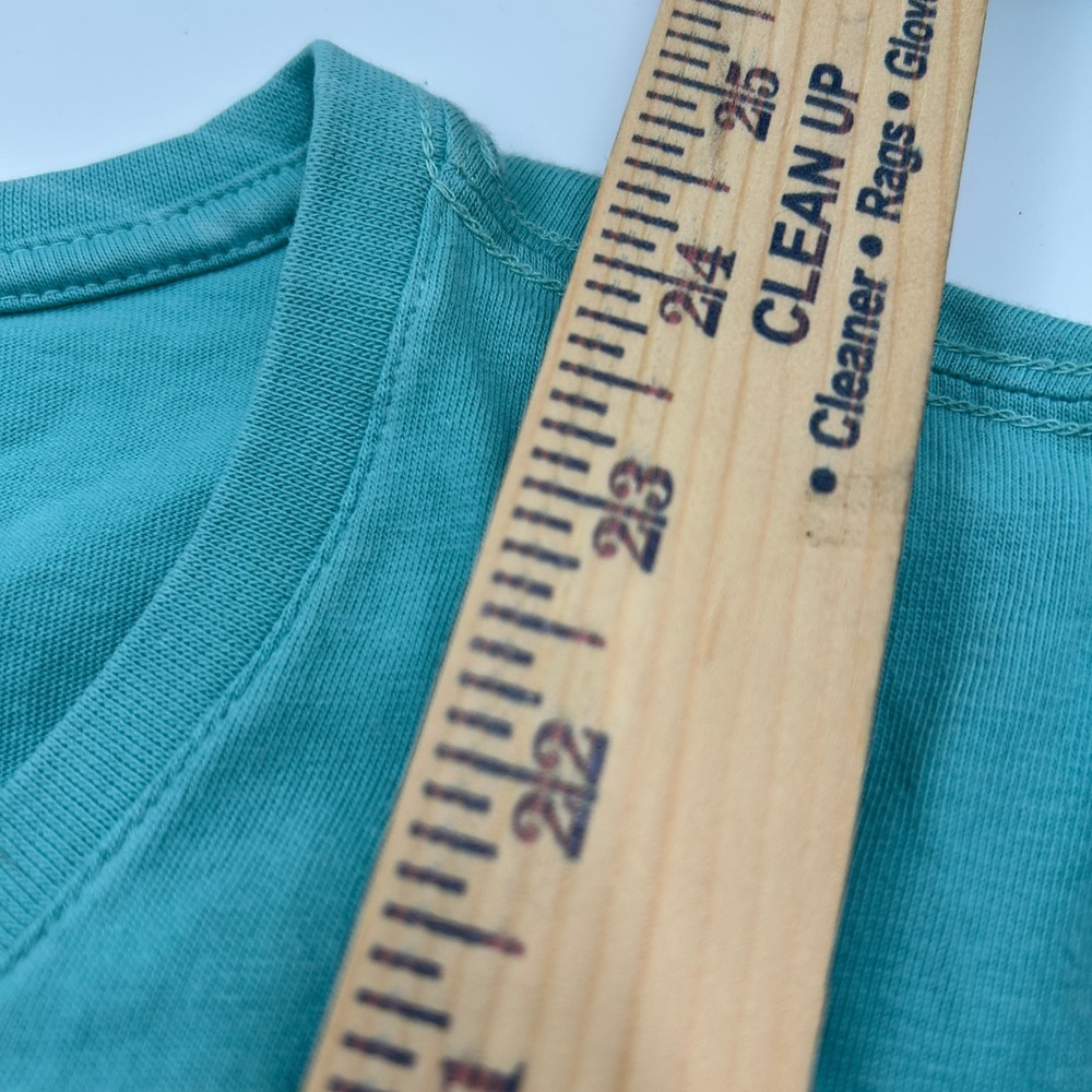 Life is Good Medium Green Good Dolphin Long Sleeve V-neck Tee Beach 100% Cotton - Picture 10 of 10